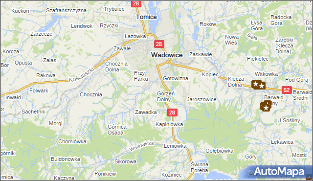 mapa Gorzeń Dolny, Gorzeń Dolny na mapie Targeo