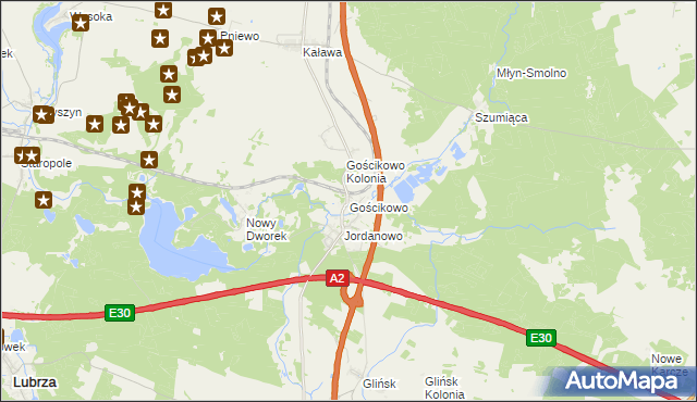 mapa Gościkowo, Gościkowo na mapie Targeo