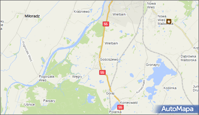 mapa Gościszewo, Gościszewo na mapie Targeo