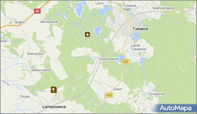 mapa Goszczowice, Goszczowice na mapie Targeo