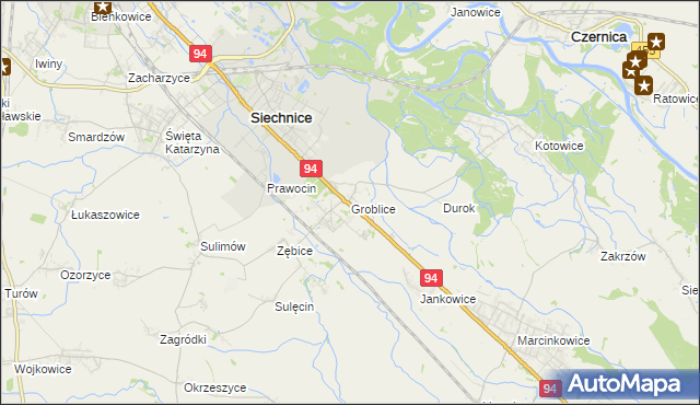 mapa Groblice, Groblice na mapie Targeo