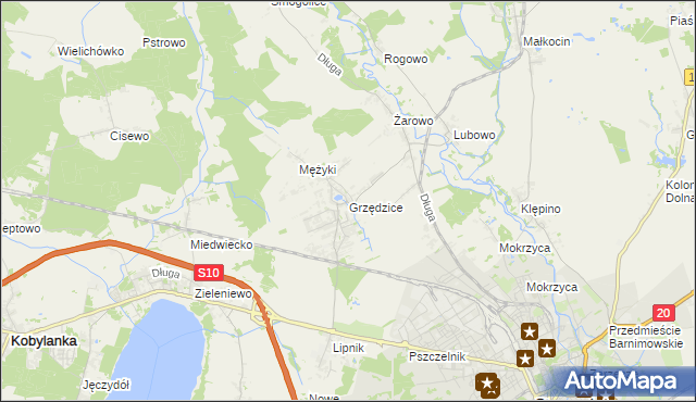 mapa Grzędzice, Grzędzice na mapie Targeo