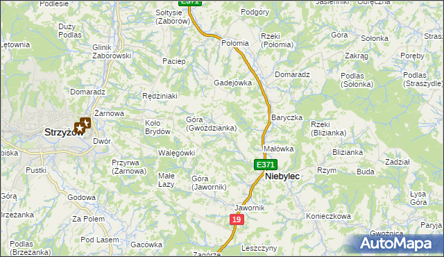 mapa Gwoździanka, Gwoździanka na mapie Targeo