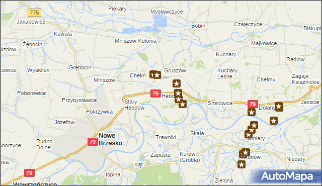 mapa Hebdów, Hebdów na mapie Targeo