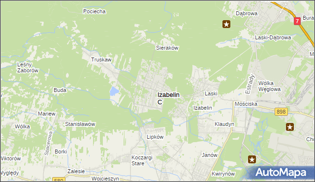 mapa Izabelin C, Izabelin C na mapie Targeo