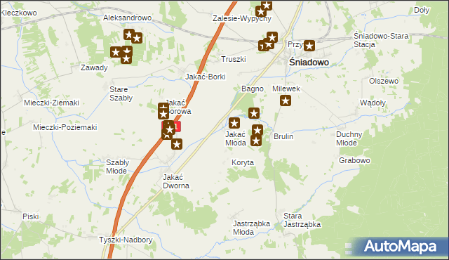 mapa Jakać Młoda, Jakać Młoda na mapie Targeo