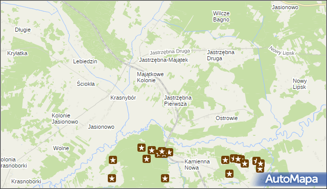 mapa Jastrzębna Pierwsza, Jastrzębna Pierwsza na mapie Targeo