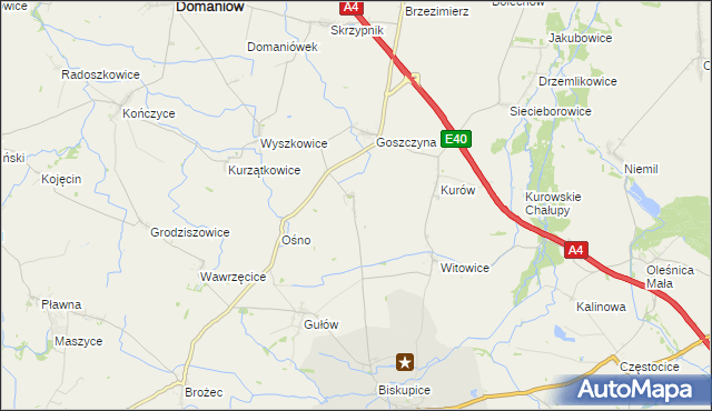 mapa Jędrzychowice gmina Wiązów, Jędrzychowice gmina Wiązów na mapie Targeo