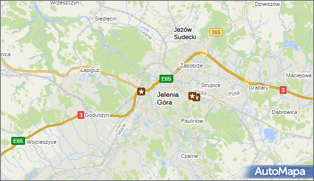 mapa Jelenia Góra, Jelenia Góra na mapie Targeo