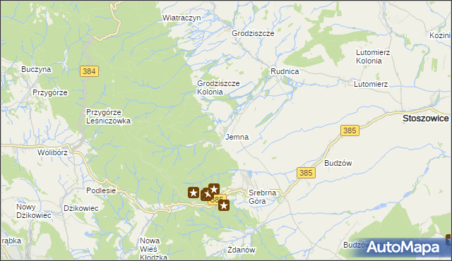 mapa Jemna, Jemna na mapie Targeo