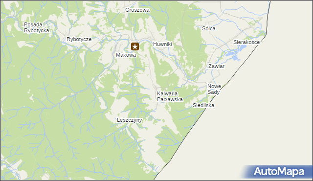 mapa Kalwaria Pacławska, Kalwaria Pacławska na mapie Targeo