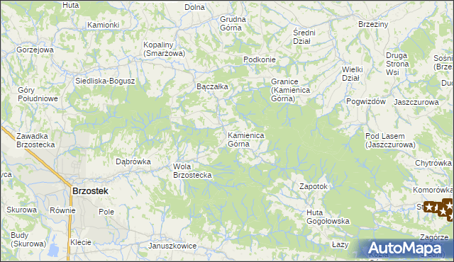 mapa Kamienica Górna, Kamienica Górna na mapie Targeo