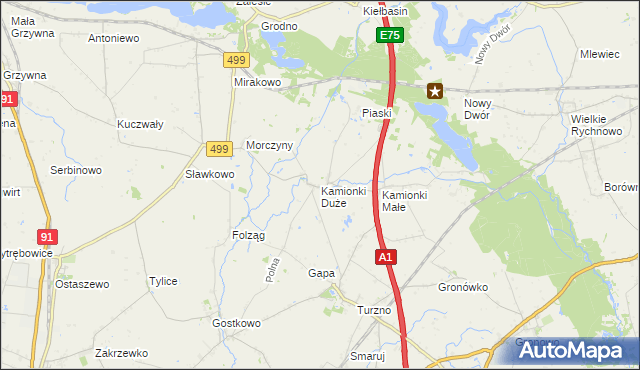 mapa Kamionki Duże, Kamionki Duże na mapie Targeo