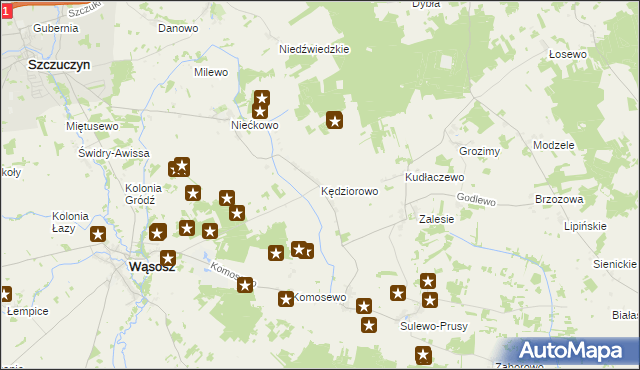 mapa Kędziorowo, Kędziorowo na mapie Targeo