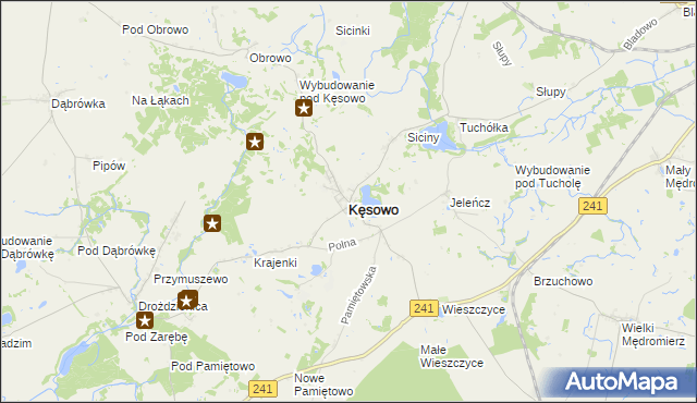 mapa Kęsowo, Kęsowo na mapie Targeo