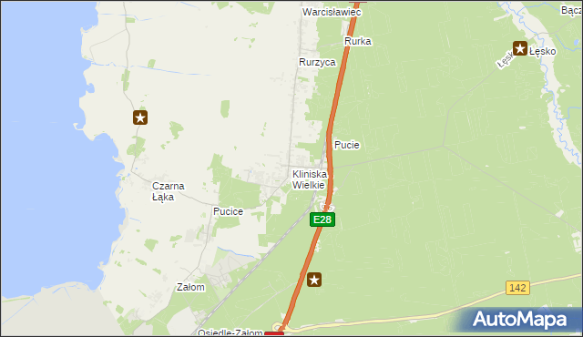 mapa Kliniska Wielkie, Kliniska Wielkie na mapie Targeo