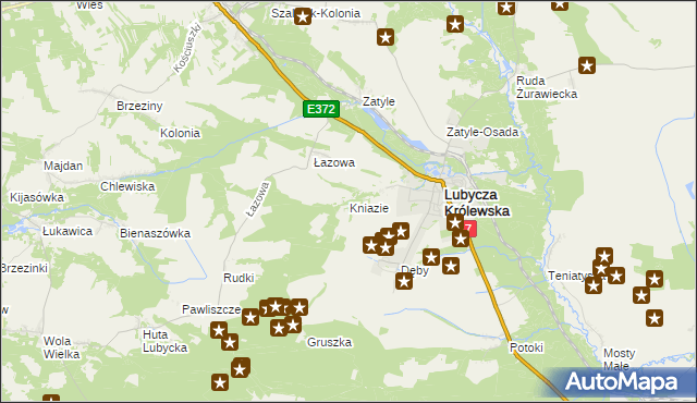 mapa Kniazie gmina Lubycza Królewska, Kniazie gmina Lubycza Królewska na mapie Targeo