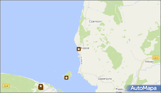 mapa Kopice gmina Stepnica, Kopice gmina Stepnica na mapie Targeo