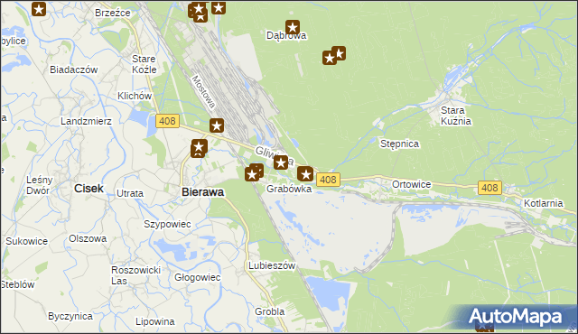 mapa Korzonek gmina Bierawa, Korzonek gmina Bierawa na mapie Targeo