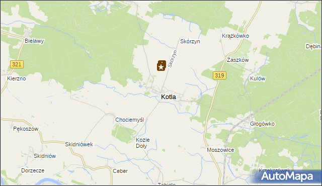 mapa Kotla, Kotla na mapie Targeo