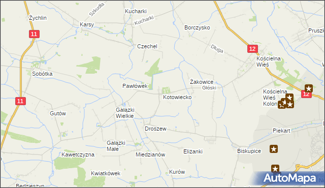 mapa Kotowiecko, Kotowiecko na mapie Targeo