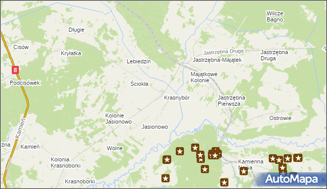 mapa Krasnybór, Krasnybór na mapie Targeo