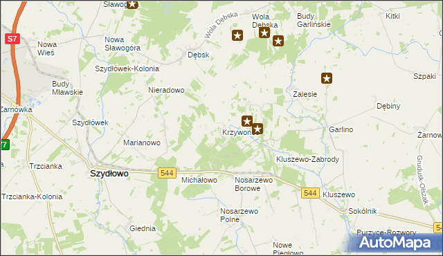 mapa Krzywonoś, Krzywonoś na mapie Targeo