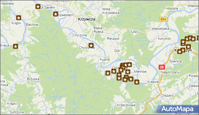 mapa Kupna, Kupna na mapie Targeo