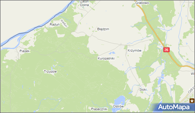 mapa Kuropatniki, Kuropatniki na mapie Targeo