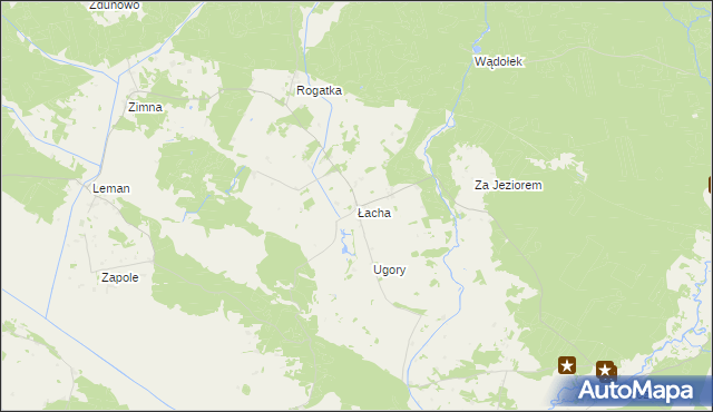 mapa Łacha gmina Turośl, Łacha gmina Turośl na mapie Targeo