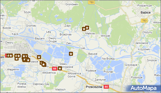 mapa Las gmina Przeciszów, Las gmina Przeciszów na mapie Targeo