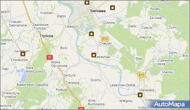 mapa Leżachów, Leżachów na mapie Targeo