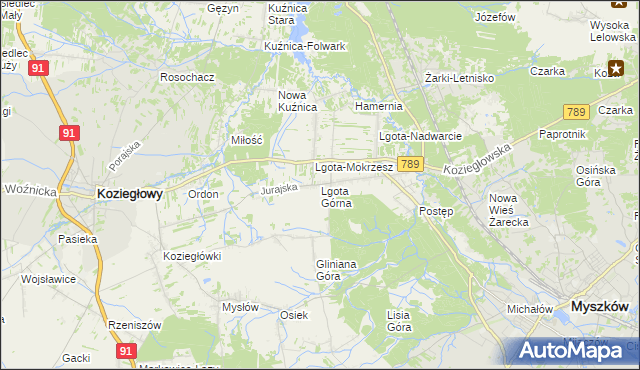 mapa Lgota Górna, Lgota Górna na mapie Targeo