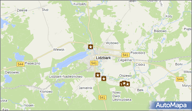 mapa Lidzbark, Lidzbark na mapie Targeo