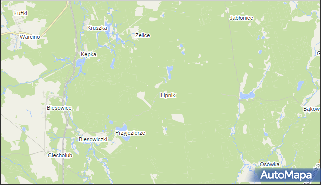 mapa Lipnik gmina Kępice, Lipnik gmina Kępice na mapie Targeo