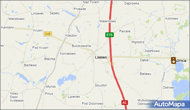 mapa Lisewo powiat chełmiński, Lisewo powiat chełmiński na mapie Targeo