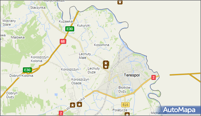 mapa Łobaczew Mały, Łobaczew Mały na mapie Targeo