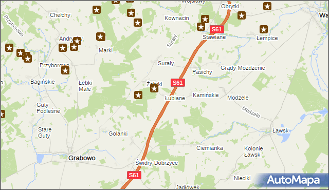 mapa Łubiane, Łubiane na mapie Targeo