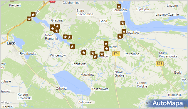 mapa Ludwików gmina Gąbin, Ludwików gmina Gąbin na mapie Targeo