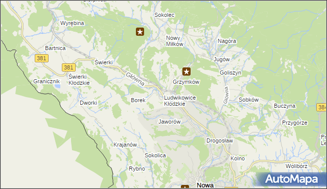 mapa Ludwikowice Kłodzkie, Ludwikowice Kłodzkie na mapie Targeo