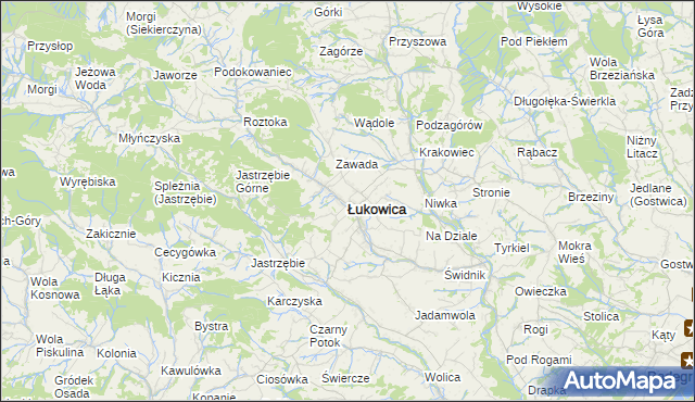 mapa Łukowica, Łukowica na mapie Targeo