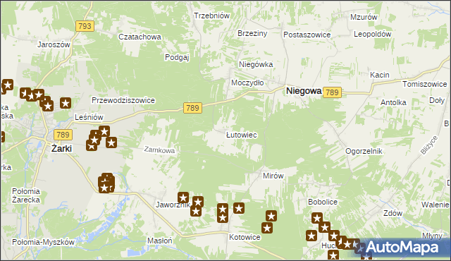 mapa Łutowiec, Łutowiec na mapie Targeo