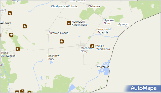 mapa Machnów Nowy, Machnów Nowy na mapie Targeo