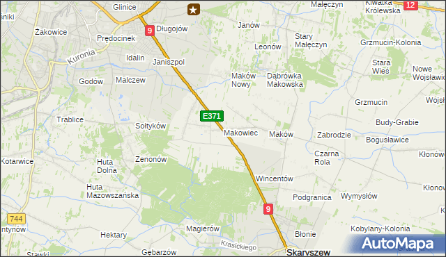 mapa Makowiec, Makowiec na mapie Targeo