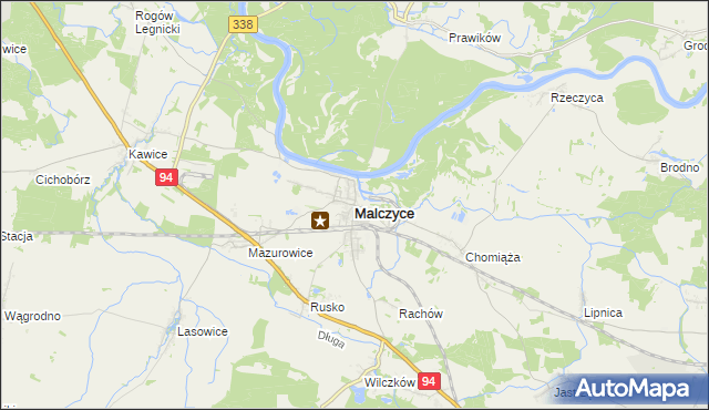 mapa Malczyce powiat średzki, Malczyce powiat średzki na mapie Targeo