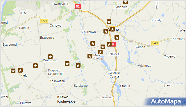 mapa Małe Czyste, Małe Czyste na mapie Targeo