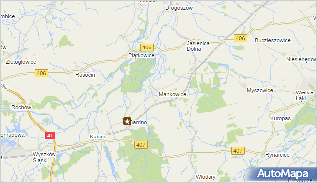 mapa Mańkowice, Mańkowice na mapie Targeo