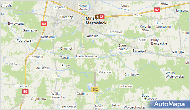 mapa Marianka gmina Mińsk Mazowiecki, Marianka gmina Mińsk Mazowiecki na mapie Targeo