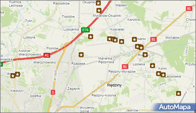 mapa Marianka Rędzińska, Marianka Rędzińska na mapie Targeo