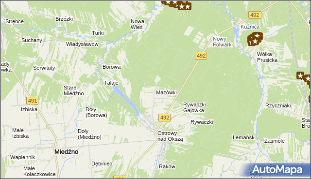 mapa Mazówki, Mazówki na mapie Targeo